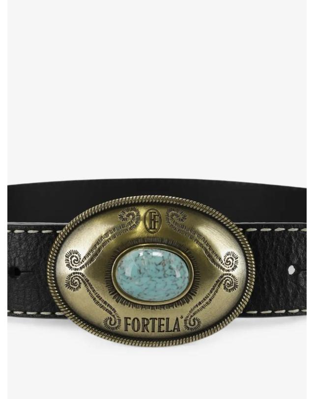 포르텔라 [해외직구] 26 FW 포르텔라 Tate logo buckle belt TATELO001BLK TP459235837 착용컷