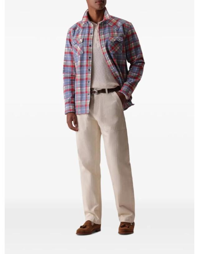 포르텔라 [해외직구] 26 FW 포르텔라 Josh checked cotton shirt JOSHPS006RGR TP459279471 착용컷