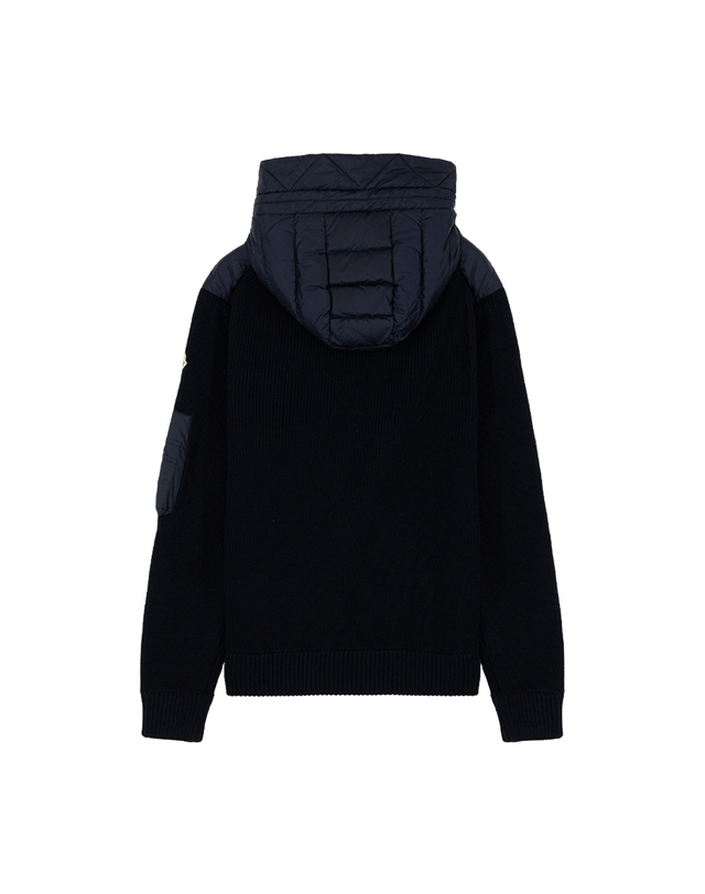 몽클레어 몽클레르 남성 TRICOT 패딩 울 후드 가디건 NAVY 9B50800 A9340 777 착용컷