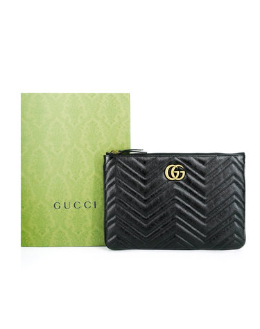 GUCCI 마몬트 마틀라세 클러치백 파우치 BLACK 525541 0OLET 1000