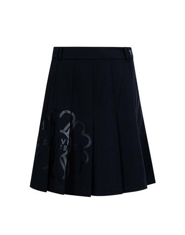 카프리 플라워 미디 플리츠 스커트(블랙)
