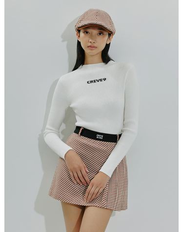 배색 로고 하이넥 니트WH