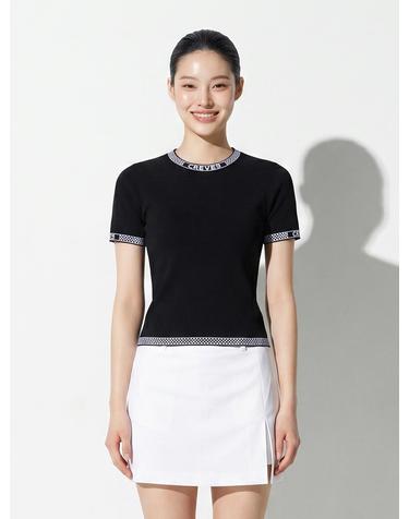 라운드 골지 니트BK