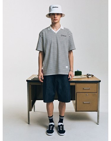 RETRO STRIPE POLO T-SHIRT