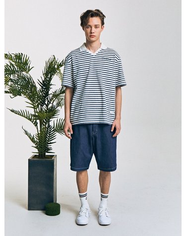 RETRO STRIPE POLO T-SHIRT