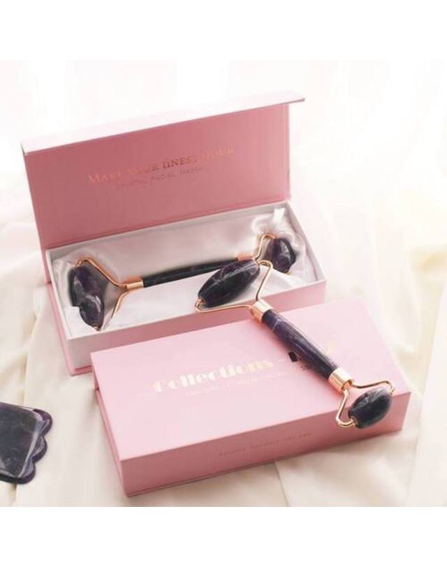 이네즈 이네즈 괄사 자수정 하트괄사 윙괄사 페이스롤러 괄사 세트 착용컷