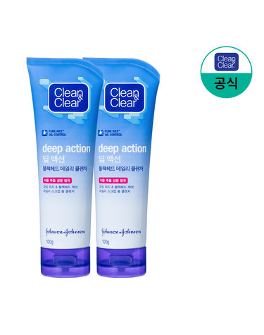 [클린앤클리어] 딥 액션 블랙헤드 데일리 클렌저 100g x2