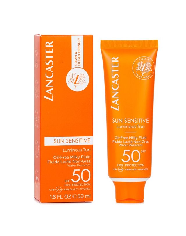 랑카스터 랑카스터 썬 센시티브 선 센시티브 루미너스 탠 오일 프리 밀키 플루이드 50ml 착용컷