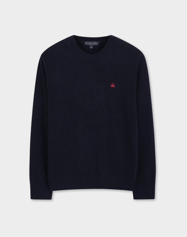 [Online Exclusive] 울 솔리드 스웨터 (다크네이비) (BBWRMOG402)
