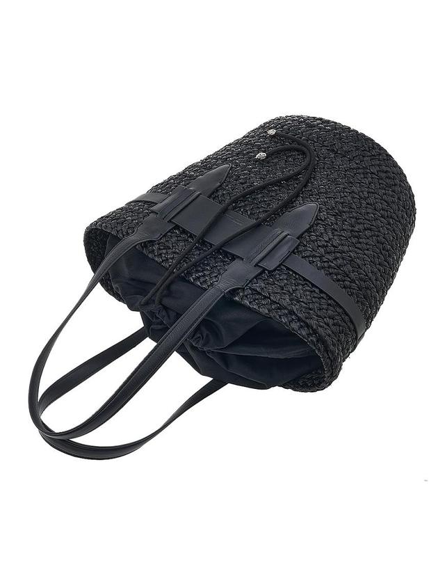 헬렌카민스키 [헬렌 카민스키] SS25 여성 라피아 L 토트백 BAG51958 CHARCOAL BLACK 착용컷
