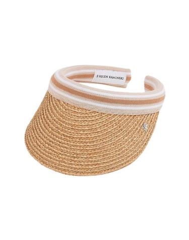 [헬렌 카민스키] SS26 여성 비앙카8 바이저 햇 HAT52203 NATURAL NOUGAT STRIPE