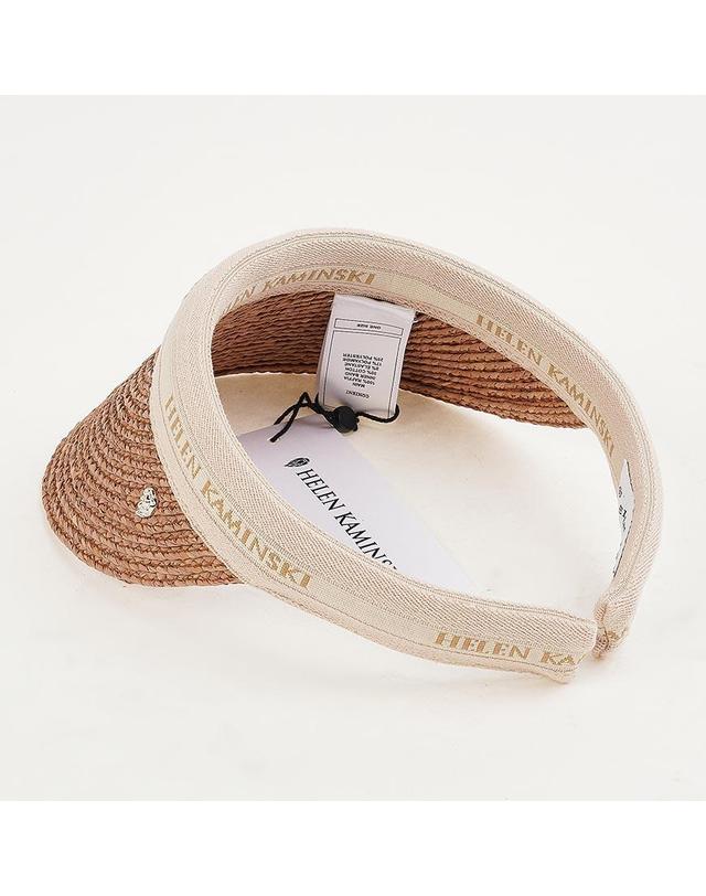 헬렌카민스키 [헬렌 카민스키] SS26 여성 비앙카8 바이저 햇 HAT52204 NOUGAT NATURAL LOGO 착용컷