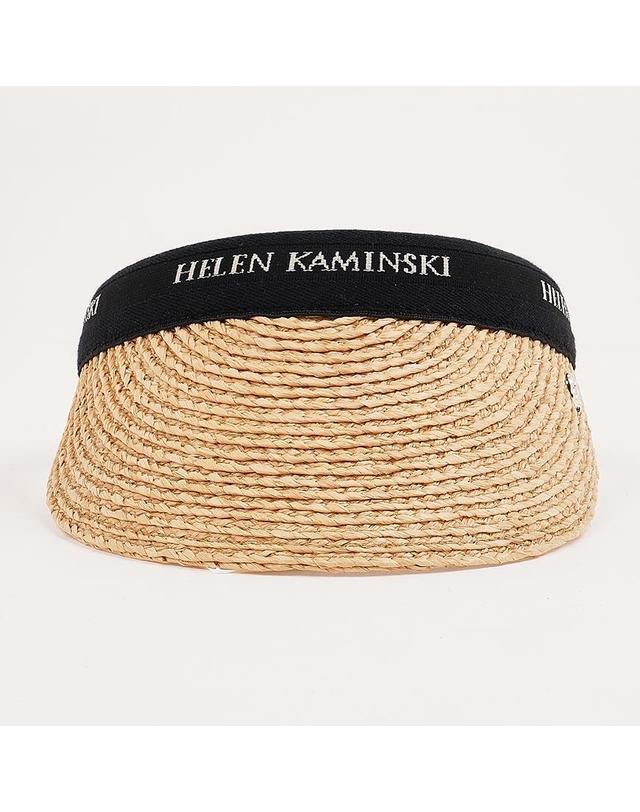 헬렌카민스키 [헬렌 카민스키] SS26 여성 비앙카8 바이저 햇 HAT52204 NATURAL BLACK LOGO 착용컷