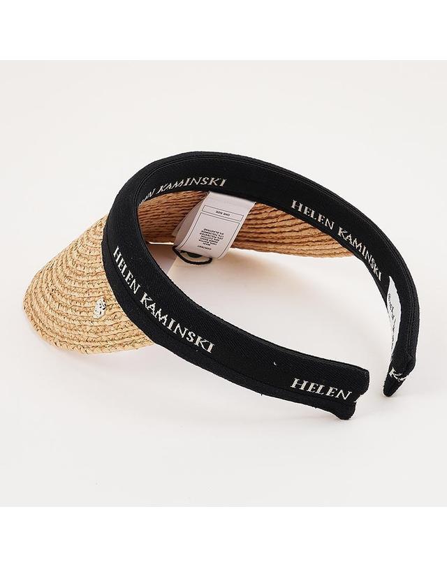헬렌카민스키 [헬렌 카민스키] SS26 여성 비앙카8 바이저 햇 HAT52204 NATURAL BLACK LOGO 착용컷