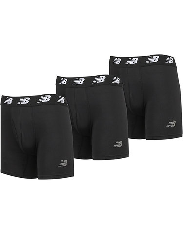 뉴발란스 언더웨어 드로즈 사각팬티 프리미엄 6인치 브리프 3팩 (LAU13001-BKK)