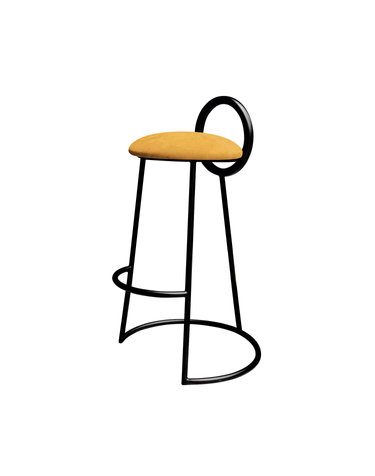 [JURAN] HOOP BAR STOOL (matt black frame)_ mustard