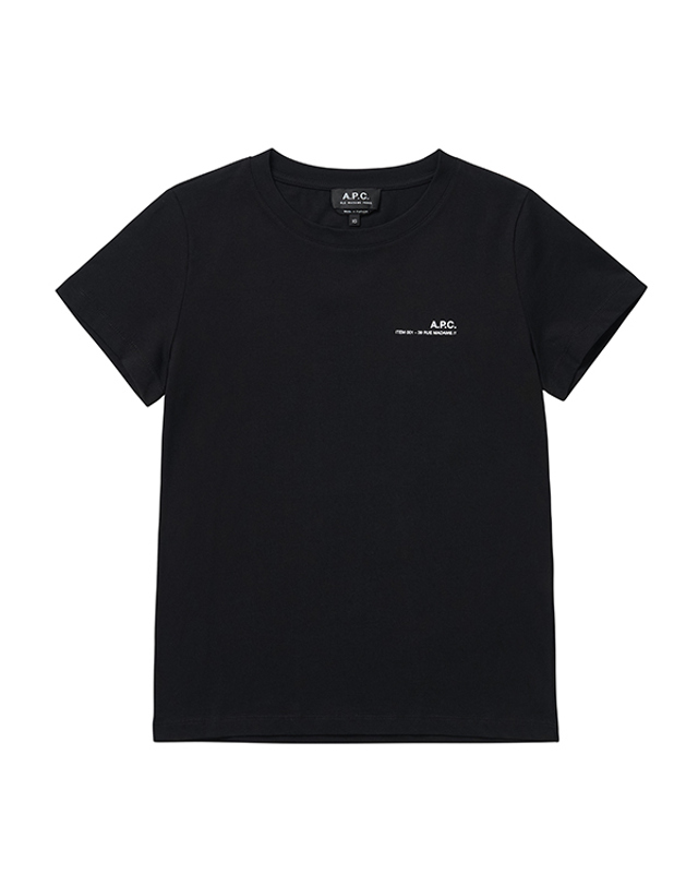 아페세 [아페쎄 APC] COFBT F26012 LZZ BLACK 여성 반팔티 착용컷