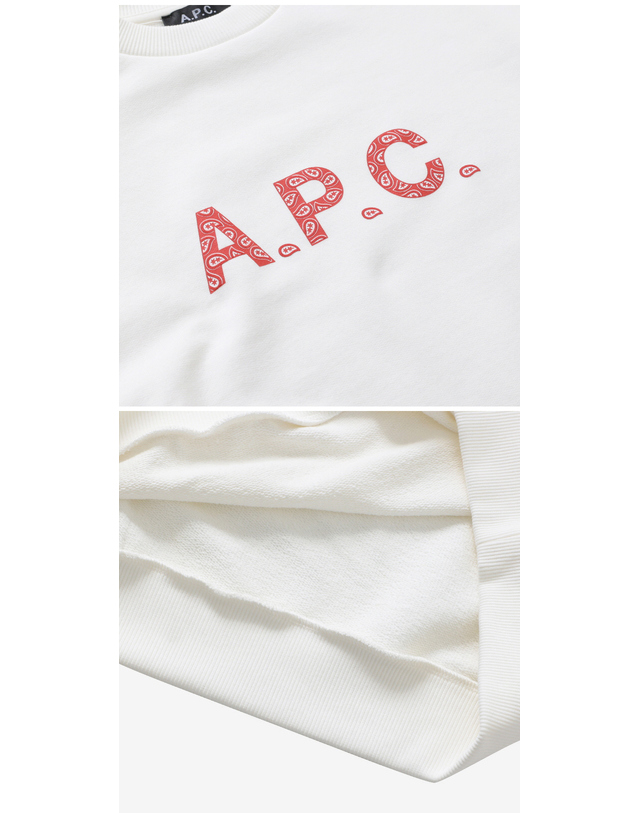 아페세 [아페쎄 APC] COEIP F27887 TAB BLANC/ROUGE 여성 맨투맨 착용컷