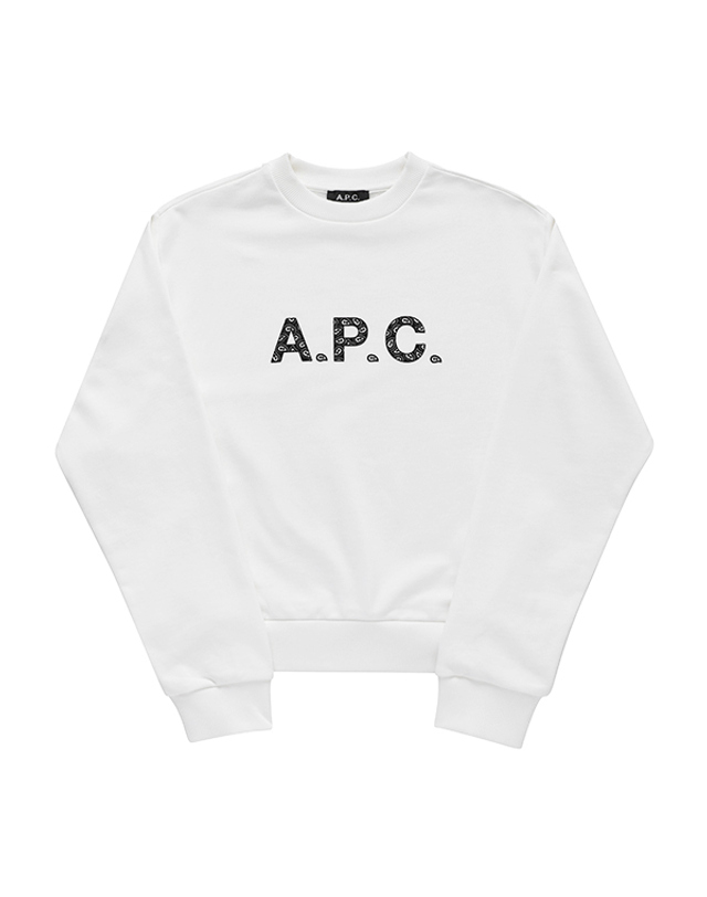 아페세 [아페쎄 APC] COEIP F27887 TAG BLANC/NOIR 여성 맨투맨 착용컷