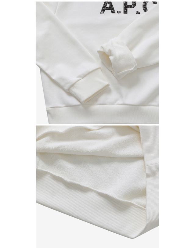 아페세 [아페쎄 APC] COEIP F27887 TAG BLANC/NOIR 여성 맨투맨 착용컷