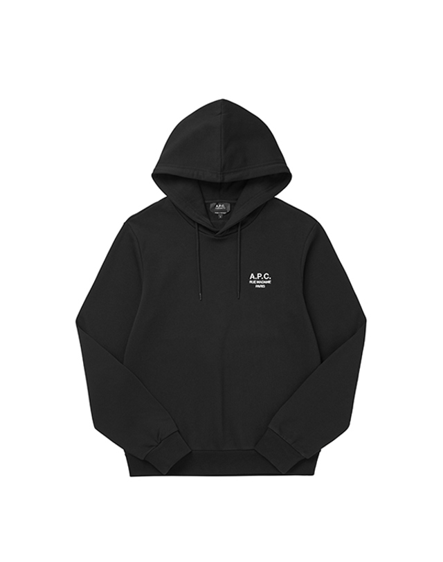 아페세 [아페쎄 APC] COHBV M27914 TZC NOIR/BLANC 공용 후드티 착용컷