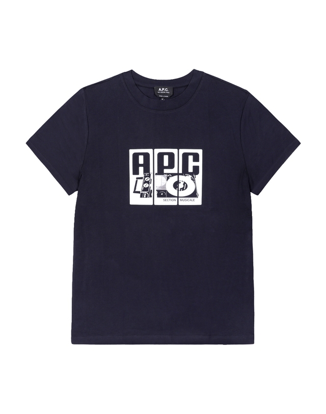 아페세 [아페쎄 APC] COBQX M26485 IAK DARK NAVY 공용 반팔티 착용컷
