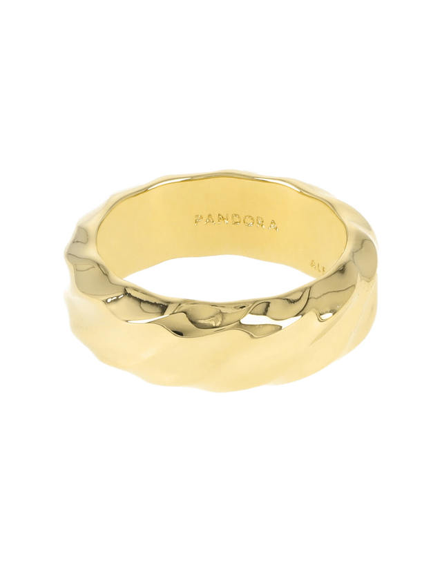 판도라 [판도라 PANDORA] 163886C00 리플드 와이드 여성 반지 착용컷