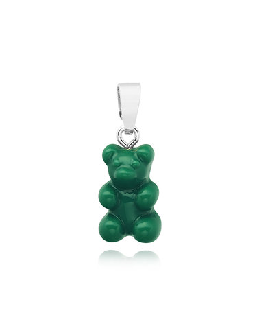 [크리스탈헤이즈 CRYSTAL HAZE] NOSTALGIA BEAR-VEGAN-PAVE CONNECTOR SILVER 여성 참