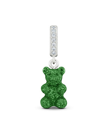 [크리스탈헤이즈 CRYSTAL HAZE] NOSTALGIA BEAR-GREEN HAZE-PAVE CONNECTOR SILVER 여성 참