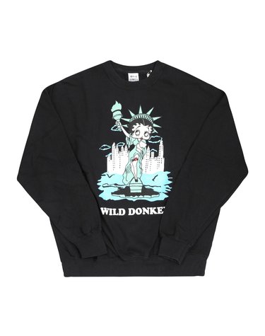 [와일드동키 WILD DONKEY] FG-BETTY LIBERTY BLACK 공용 맨투맨