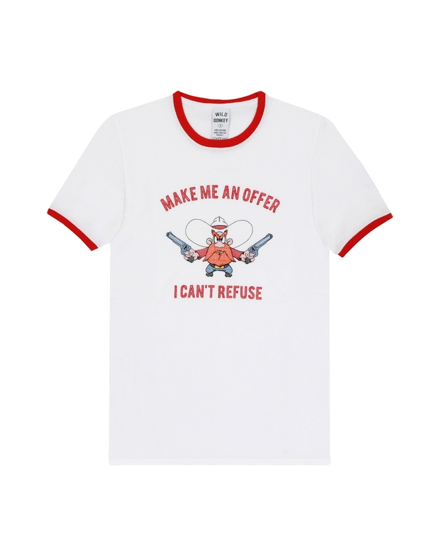 와일드 동키 [와일드동키 WILD DONKEY] T-OFFER WHITE/RED 공용 반팔티 착용컷