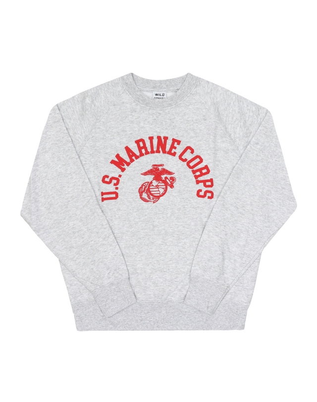 와일드 동키 [와일드동키 WILD DONKEY] FR-CORPS HEATHER GREY 공용 맨투맨 착용컷