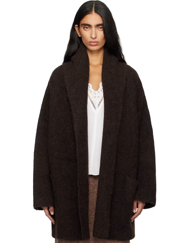 [해외직구] 26 FW 로렌 마누지안 브라운 더블 페이스 코트 252874F059004