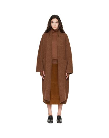 [해외직구] 26 FW 로렌 마누지안 브라운 더블 페이스 롱 코트 262874F059000