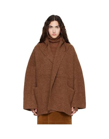 [해외직구] 26 FW 로렌 마누지안 브라운 더블 페이스 코트 262874F059002