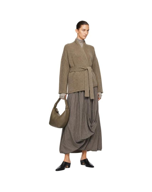 로렌마누지안 [해외직구] 26 FW 로렌 마누지안 그레이 트위스트 미디 스커트 252874F092008 착용컷