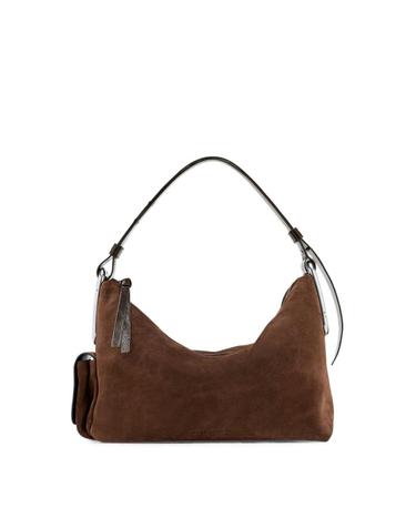 [해외직구] 26FW  다크 브라운 레더 앤 Suede 숄더 백 2F6HSH023H01206 TP582142590