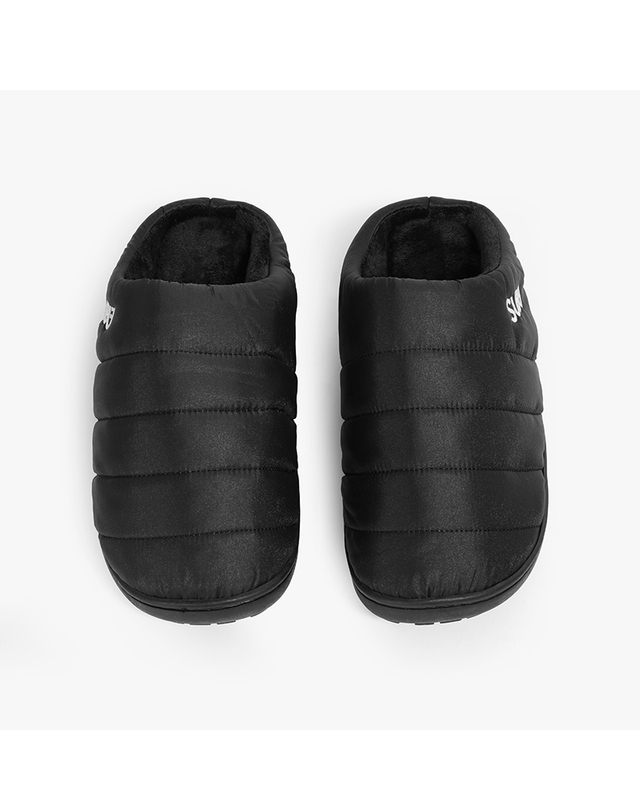 수부 스부 SUBU BLACK (SB-13) 오리지널 퍼머넌트 F-라인 블랙 기모 패딩 슬리퍼 착용컷