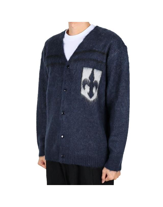 니들스 니들스 남성 모헤어 엠블럼 가디건 네이비 RW358 NAVY 착용컷
