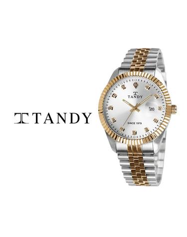 [TANDY] 탠디 럭셔리 커플 메탈 손목시계(오스트리아 스톤 식입) T-3909 남자 골드콤비