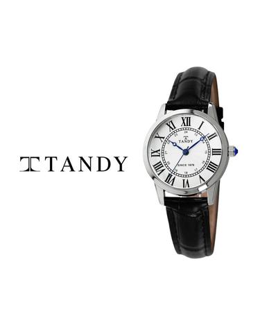 TANDY 탠디 클래식 커플 가죽 손목시계 T-1714 여자 화이트