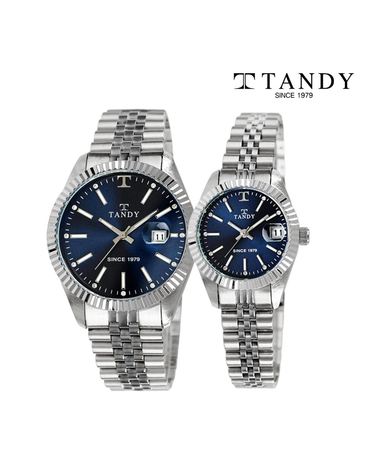 [TANDY] 탠디 럭셔리 메탈 손목시계(오스트리아 스톤 식입)T-3921 다크블루 남여세트