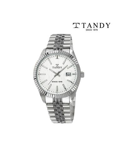 [TANDY] 탠디 럭셔리 메탈 손목시계(오스트리아 스톤 식입) T-3921 남자 빈티지화이트