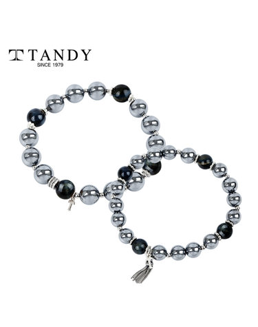 탠디(TANDY) 테라헤르츠 블랙 호안석 커플 팔찌 세트 TH821 TH822