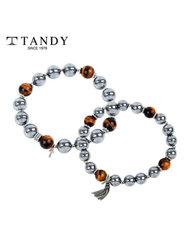 탠디(TANDY) 테라헤르츠 브라운 호안석 커플 팔찌 세트 TH819 TH820