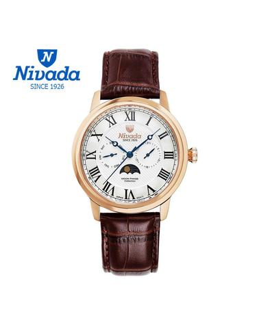 [NIVADA] 니바다 남성용 멀티펑션 가죽 시계 1008