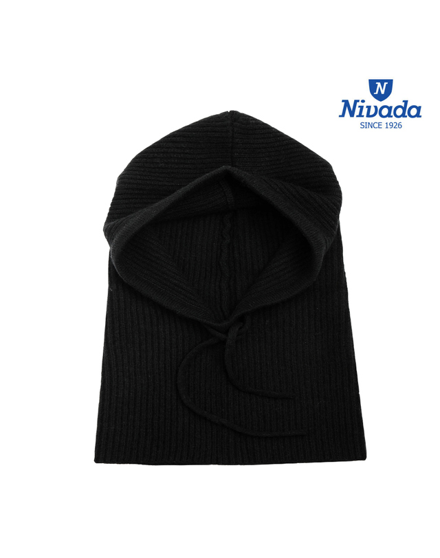 니바다 [NIVADA] 니바다 8004 캐시미어 100%남녀공용 바라클라바 블랙 착용컷