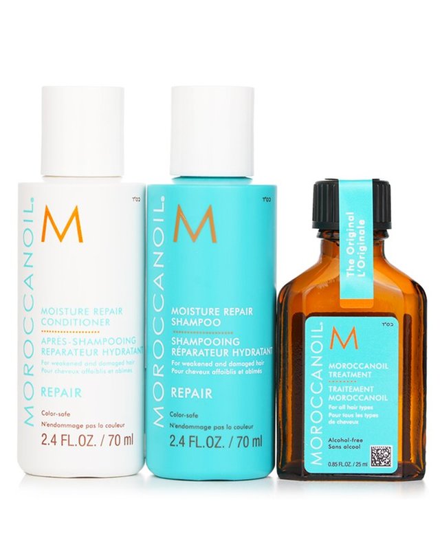 모로칸오일 모로칸오일 모로카노일 헤어 케어 모이스처 트리오 세트 3pcs 착용컷