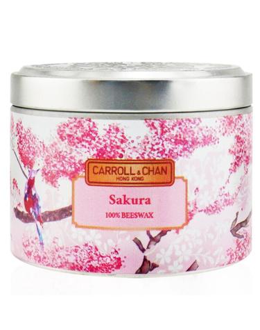 The Candle Company (Carroll & Chan) 100% 비왁스 틴 캔들 사쿠라 (8x6) cm