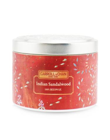 The Candle Company (Carroll & Chan) 100% 비왁스 틴 캔들 인디안 샌달우드 (8x6) cm